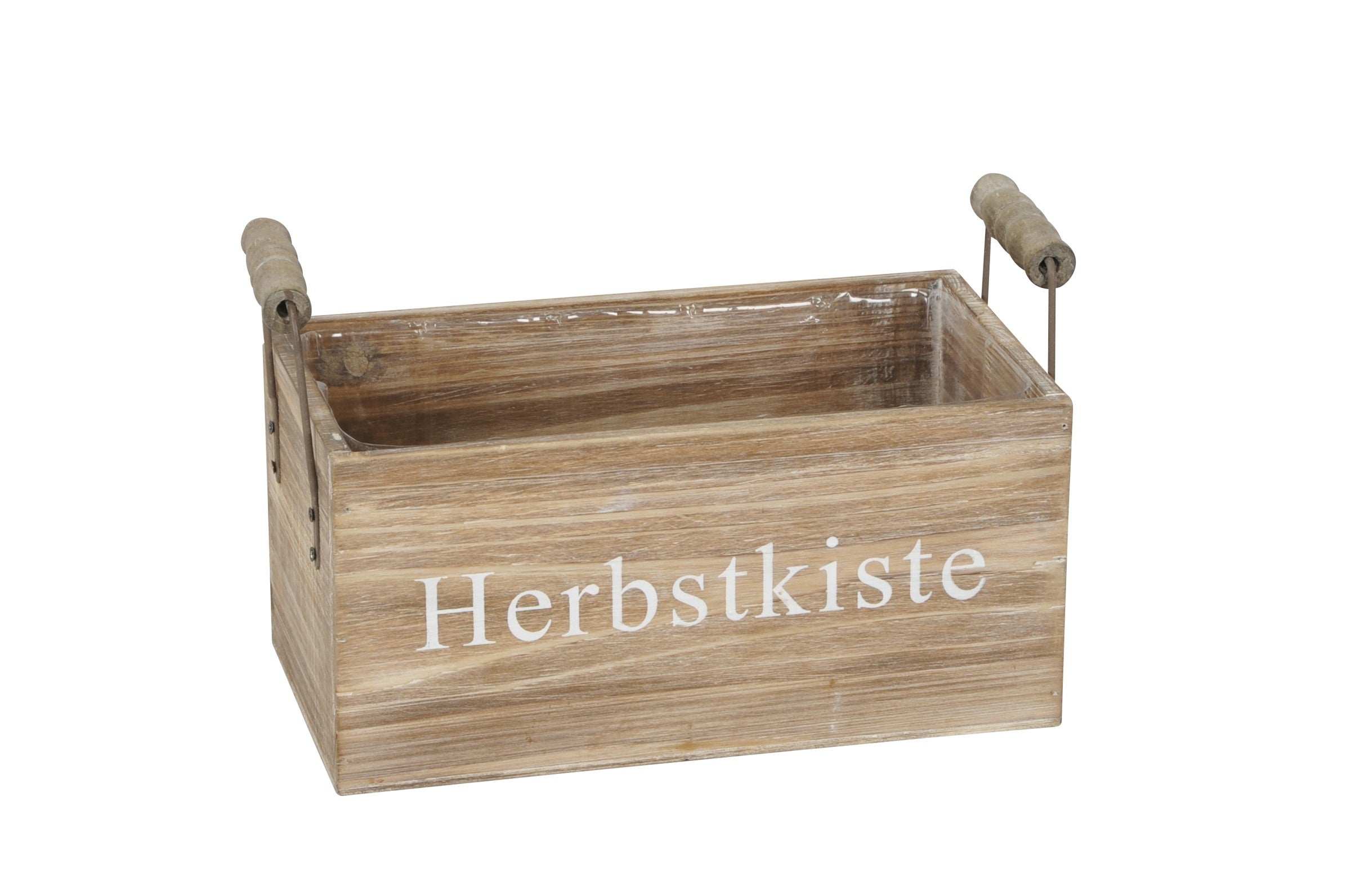 Pflanzkasten Holz "Herbstkiste" natur gewischt 2Größen wählbar