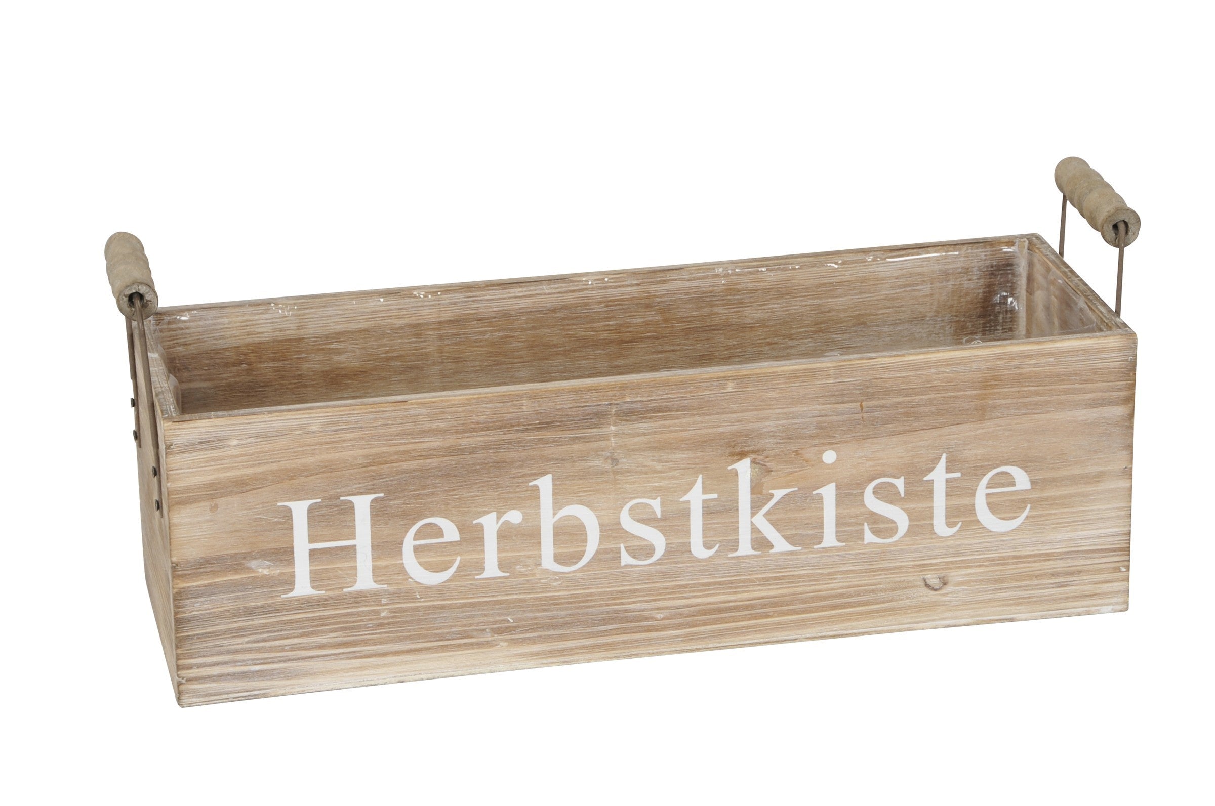 Pflanzkasten Holz "Herbstkiste" natur gewischt 2Größen wählbar