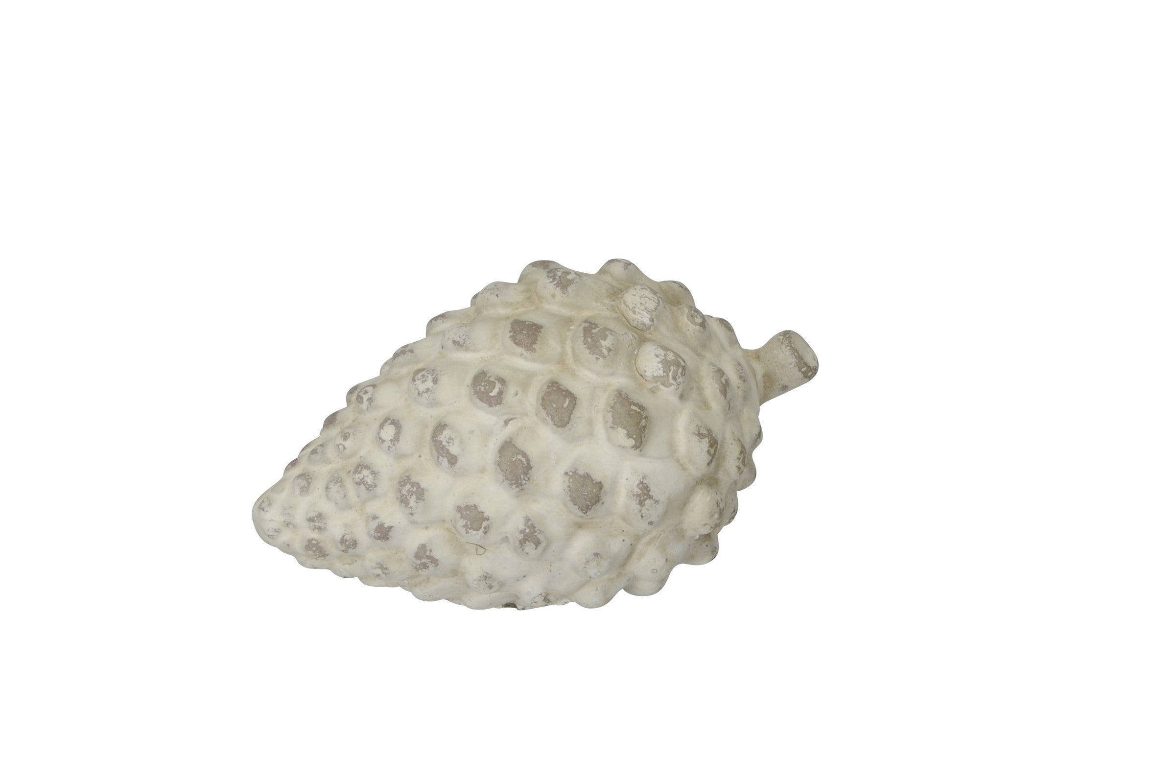 Zapfen Zement 2erSet creme klein Herbstdeko 12x7cm H6 cm