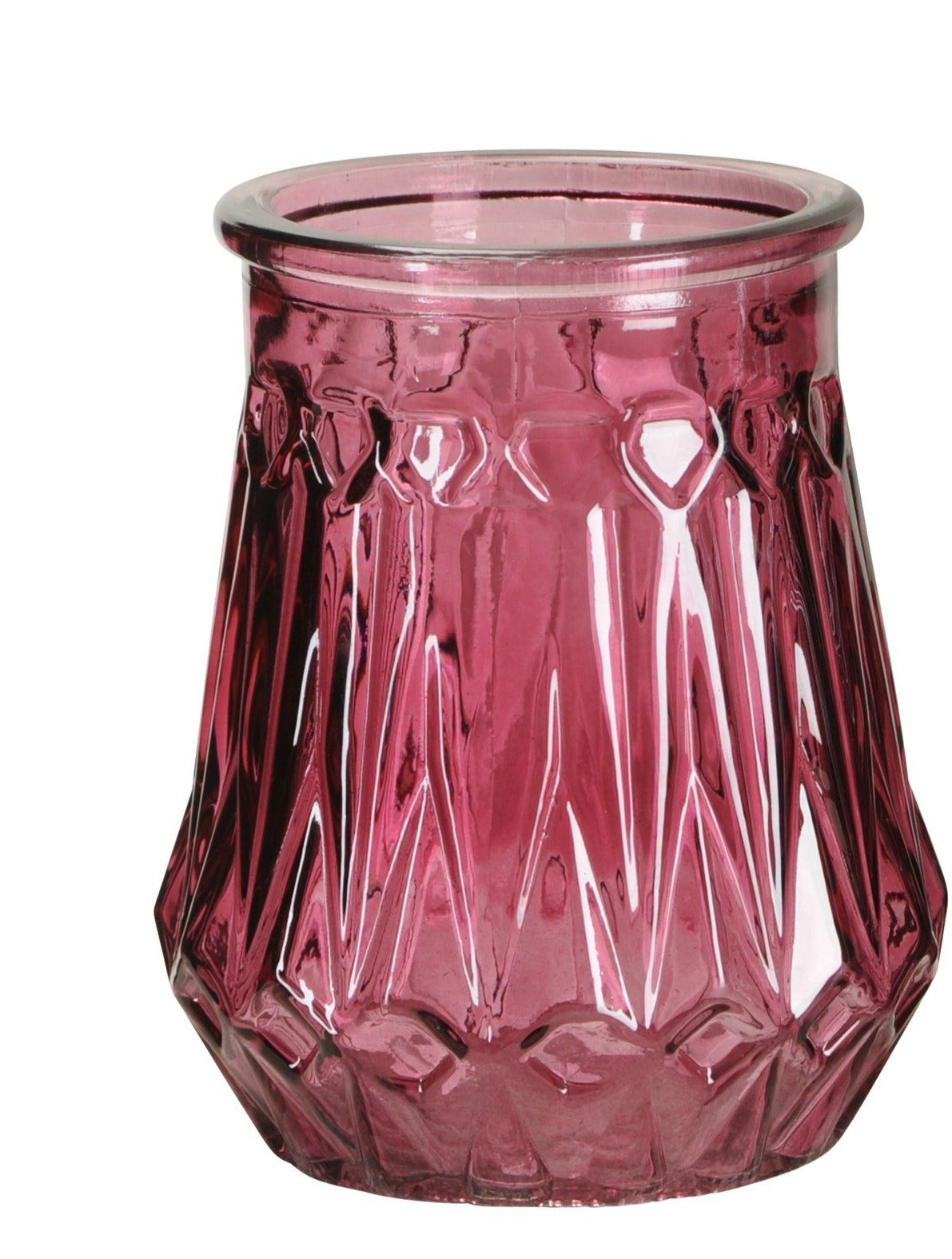 Windlicht Glas 2Fg.sort purple/bordeaux H14 cm groß