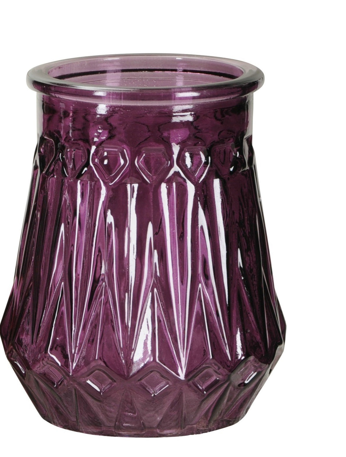 Windlicht Glas 2Fg.sort purple/bordeaux H14 cm groß