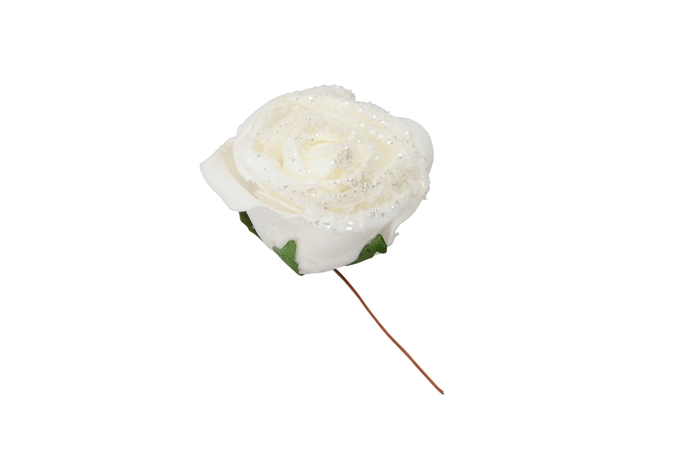 Rose am Draht weiß Box/24 Schaumrose Ø5cm