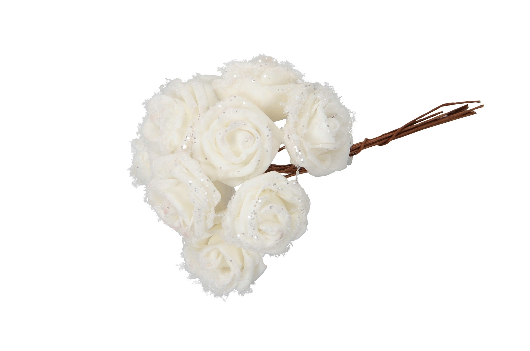 Rosenbund 10er weiß Box/12 Bund Schaumrose Ø2,5cm