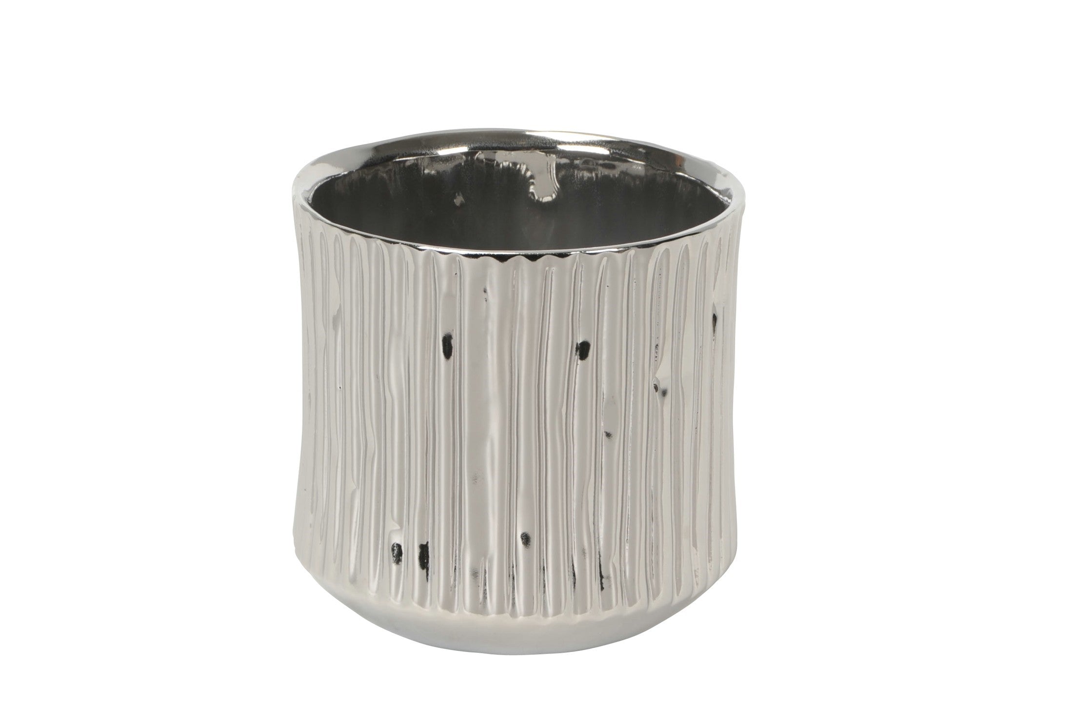 Übertopf silber Keramik Blumentopf  Ø13 cm H13 cm