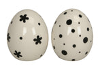 Lade das Bild in den Galerie-Viewer, Keramik Ei DOLOMIT 2erSet schwarz/weiss Osterei Ø7,5cm H10cm
