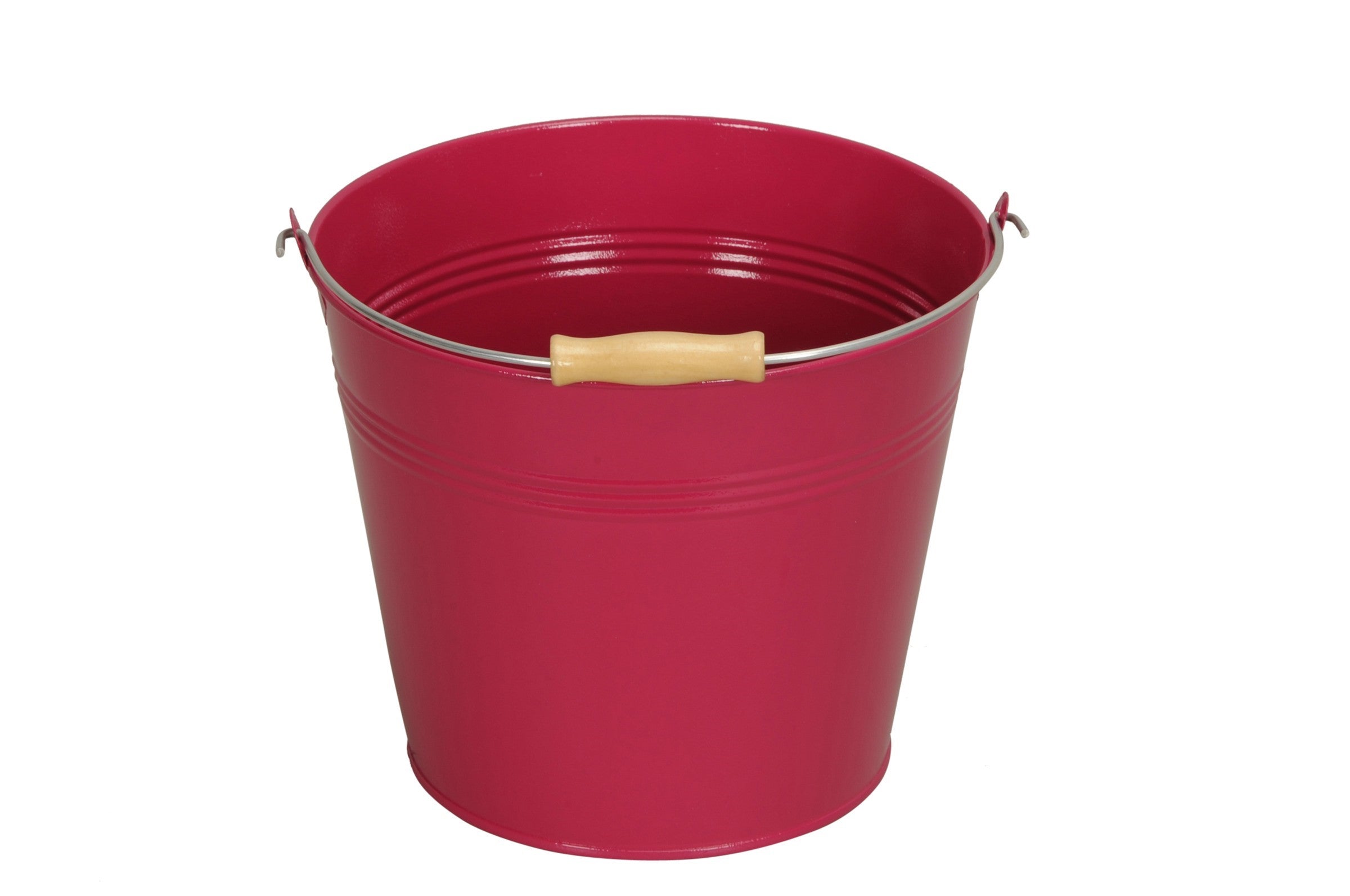 Eimer mit Henkel Metall pink Ø20cm H17cm