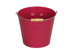 Eimer mit Henkel Metall pink Ø20cm H17cm
