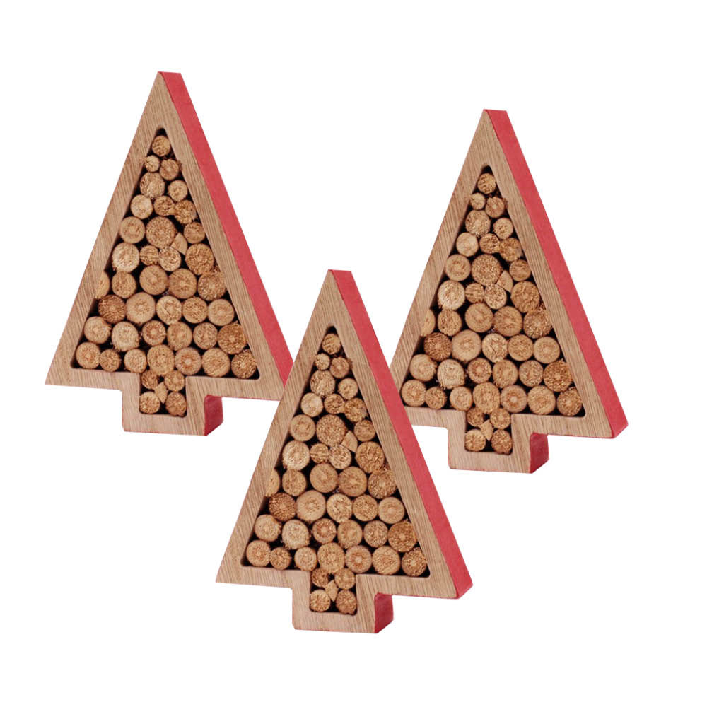 Tanne Holz rot/natur stehend H12 cm Box/3