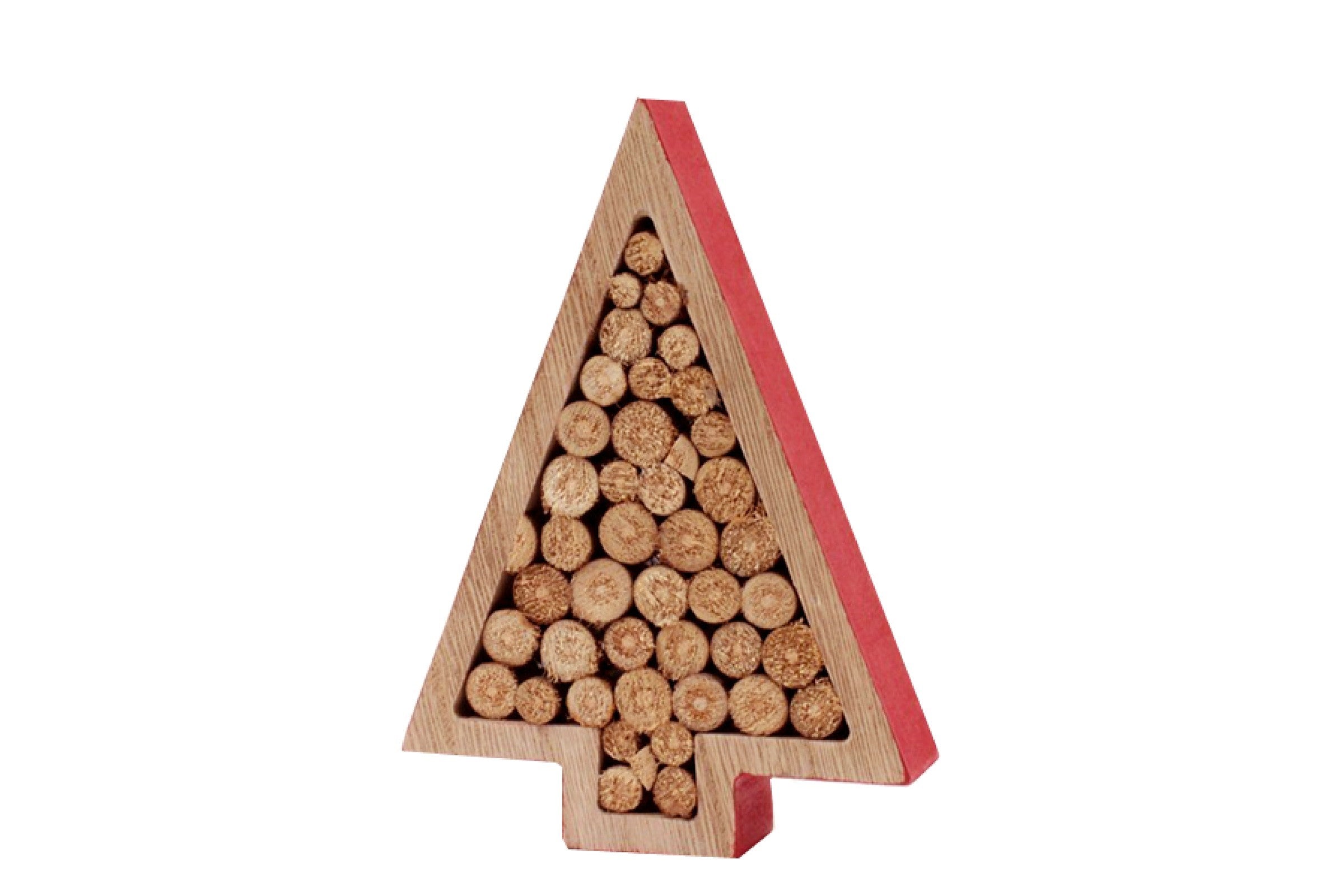 Tanne Holz rot/natur stehend H15 cm Box/2
