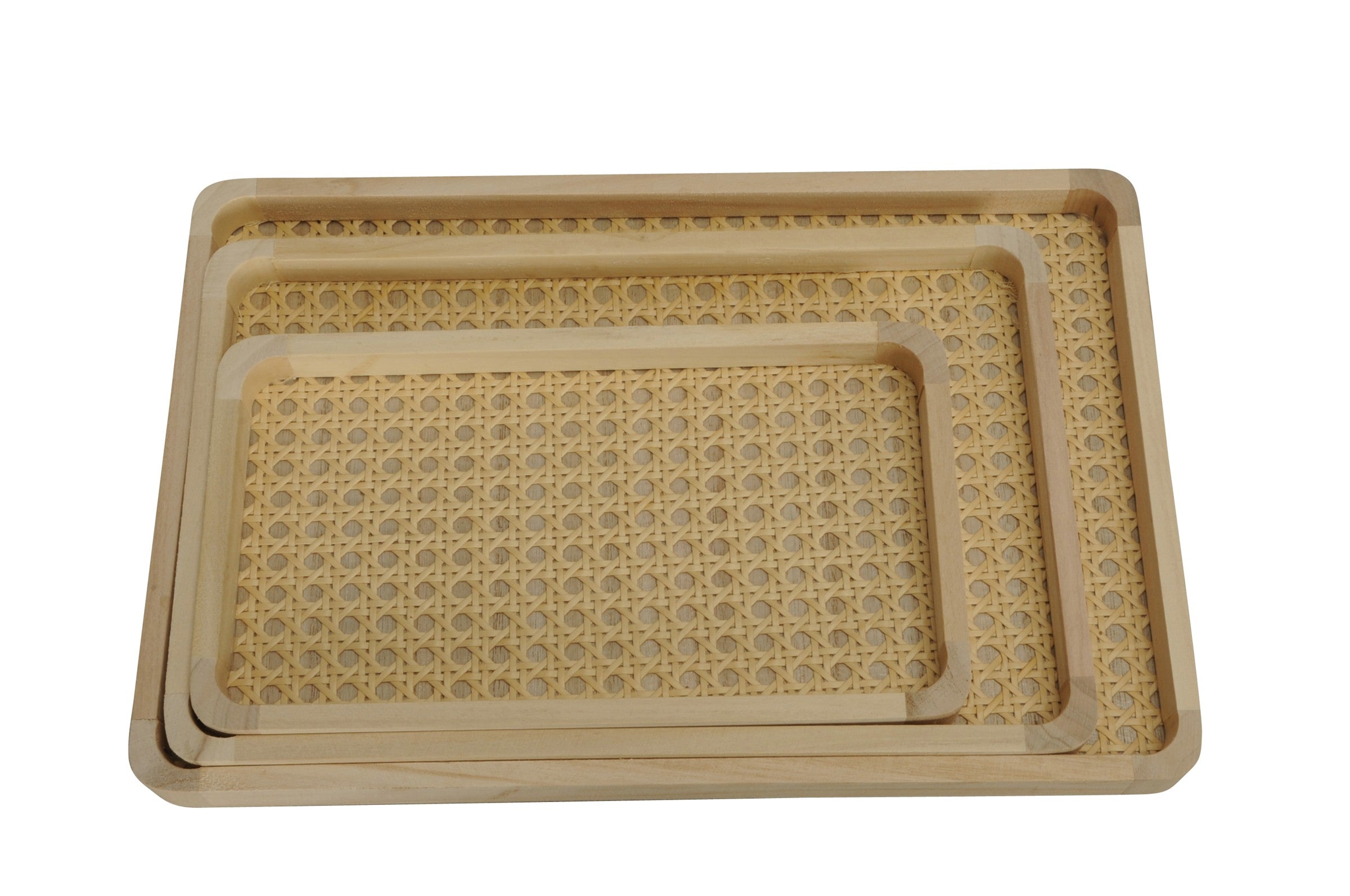 Tablett-Set 3tlg Serviertablett Holz Pinie natur