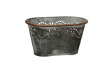 Lade das Bild in den Galerie-Viewer, Metall Jardiniere Blütenrand  Ø26x15cm H14cm Pflanzgefäß
