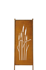Lade das Bild in den Galerie-Viewer, Stele Metall &quot;Schilfkolben&quot; Sichtschutz Edelrost in 3 Größen wählbar
