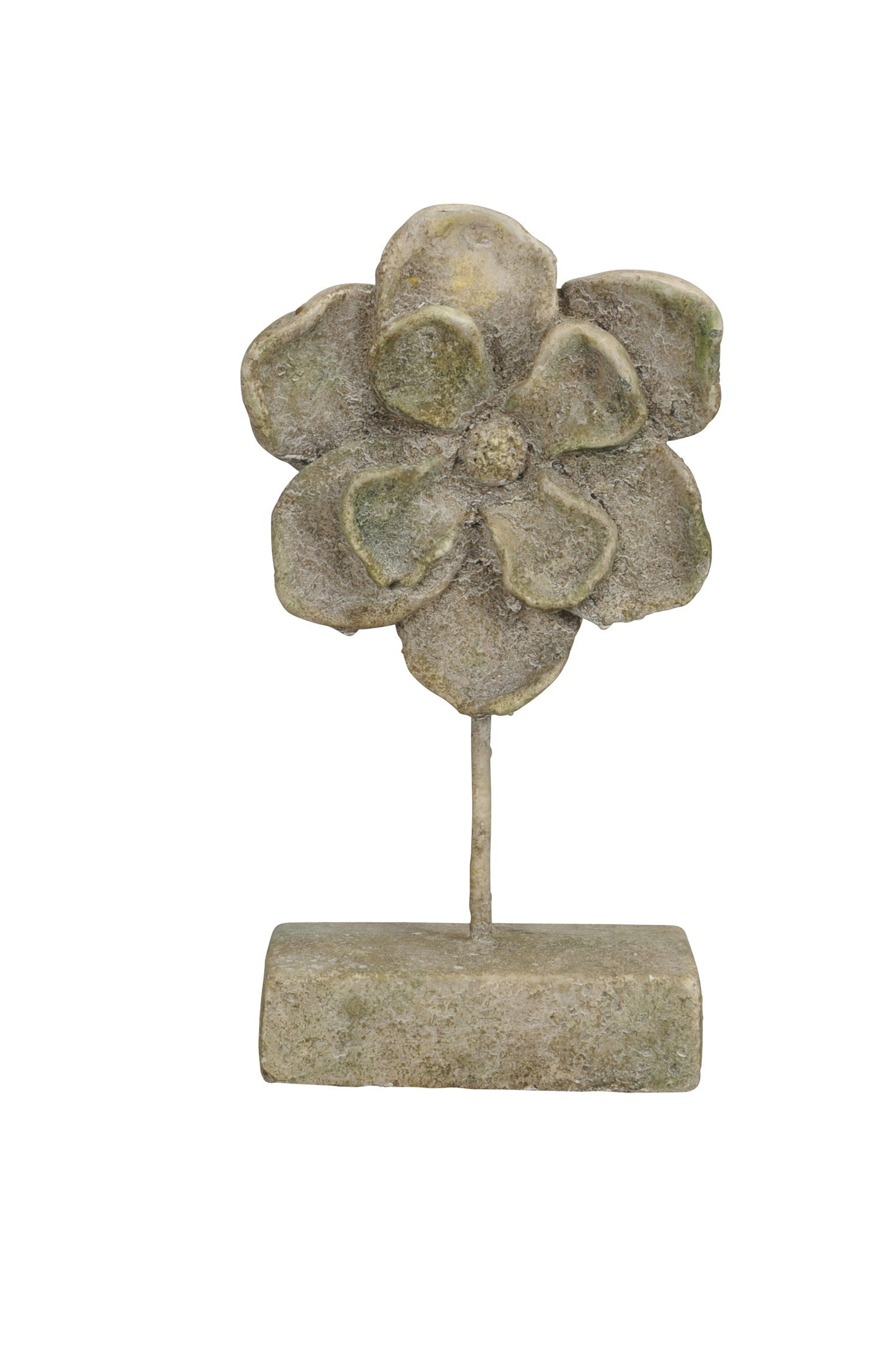 Blume auf Fuß Zement grau/braun Skulptur 2Größen