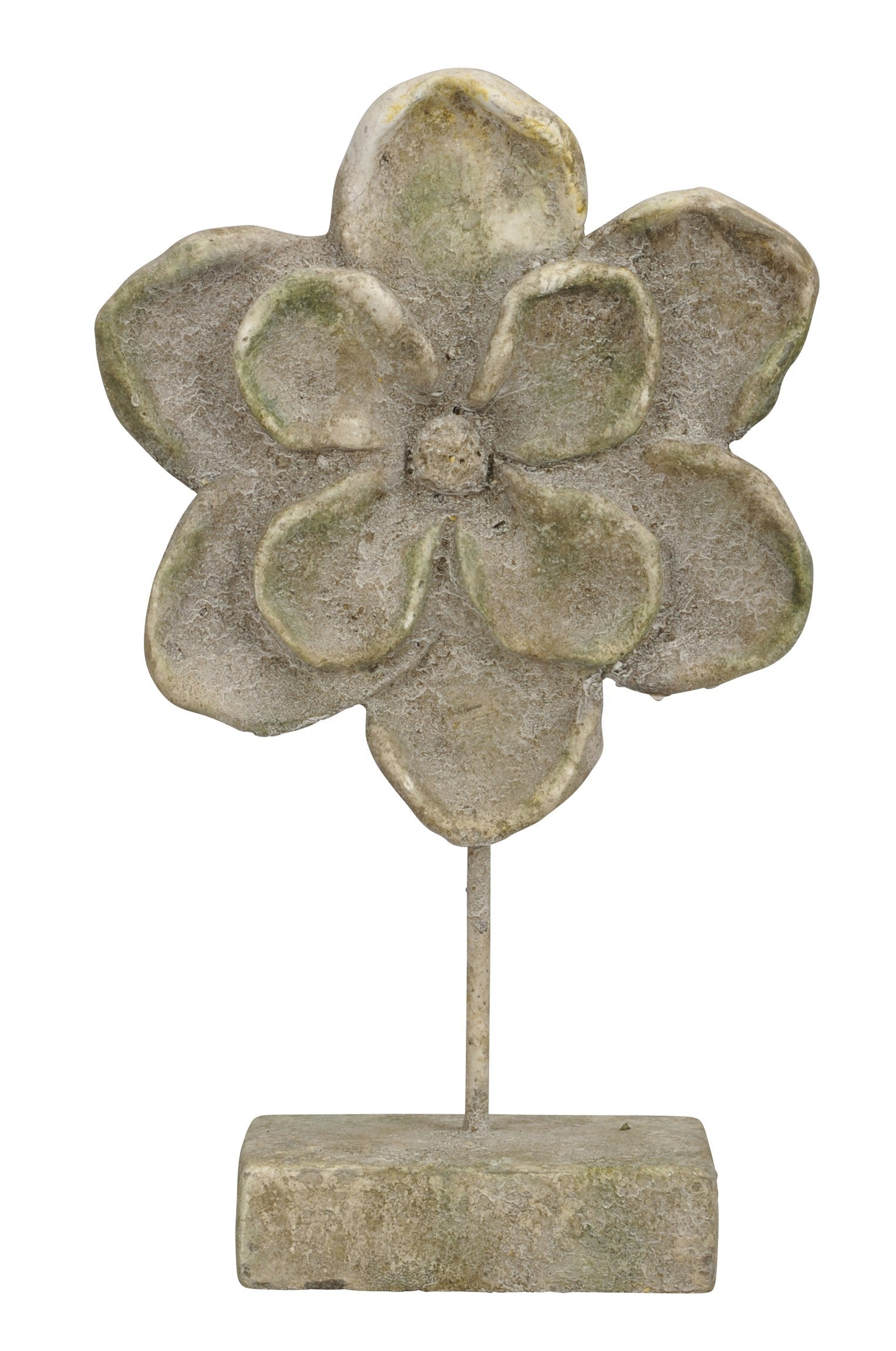 Blume auf Fuß Zement grau/braun Skulptur 2Größen