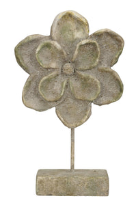 Blume auf Fuß Zement grau/braun Skulptur 2Größen
