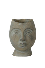 Lade das Bild in den Galerie-Viewer, Pflanzkopf Zement patina/grau Büste Ø15x13,5cmH18,5cm Skulptur
