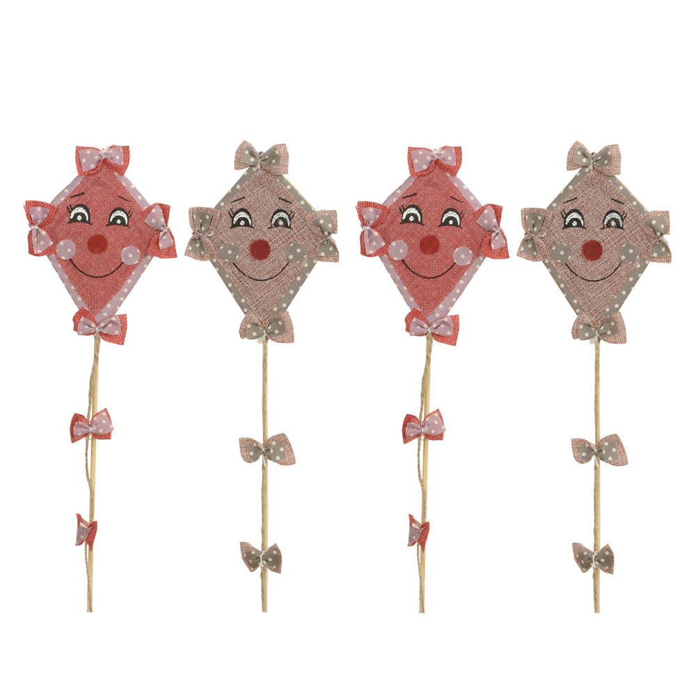 Herbstdeko Drachen 4erSet Stecker 2Fb. sortiert rosa/natur Herbst 11x H15cm