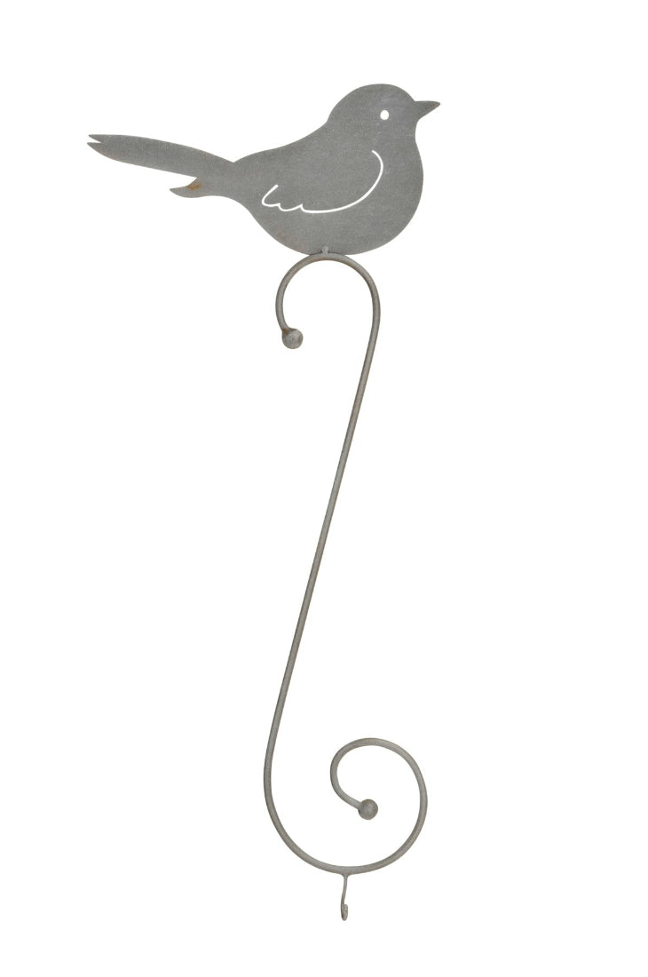 Meisenknödelhalter Haken Vogel 24x2cm H60cm Metall grau Fettringhalter Futterstelle 24x2cm H60cm