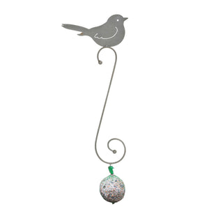 Meisenknödelhalter Haken Vogel 24x2cm H60cm Metall grau Fettringhalter Futterstelle 24x2cm H60cm