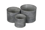 Lade das Bild in den Galerie-Viewer, Blumentopf Metall 3erSet rund grau Ø11+14+17cm Vintage Schale
