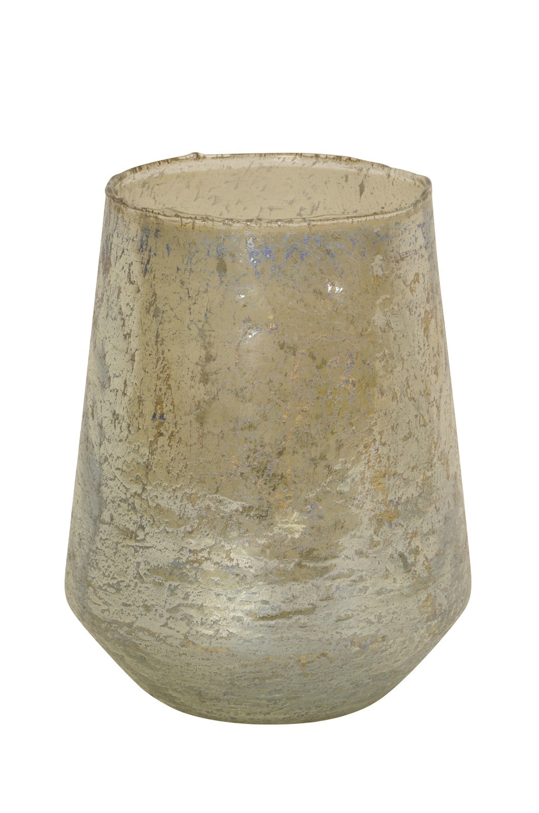 Windlicht Teelichthalter Glas grün/silber matt 2Größen wählbar
