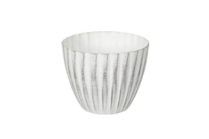 Blumentopf weiß Vintage Metall Übertopf 2Größen wählbar