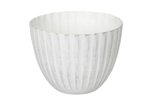 Blumentopf weiß Vintage Metall Übertopf 2Größen wählbar
