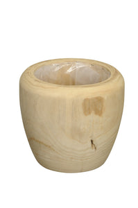 Blumentopf Holz Übertopf natur 2Größen wählbar