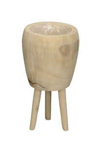 Blumentopf auf Fuß Holz natur Ø21cm H39cm Übertopf