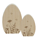 Lade das Bild in den Galerie-Viewer, Ei Holz natur H12+18cm 2erSet stehend Deko Ostern Landhaus Osterdekoration
