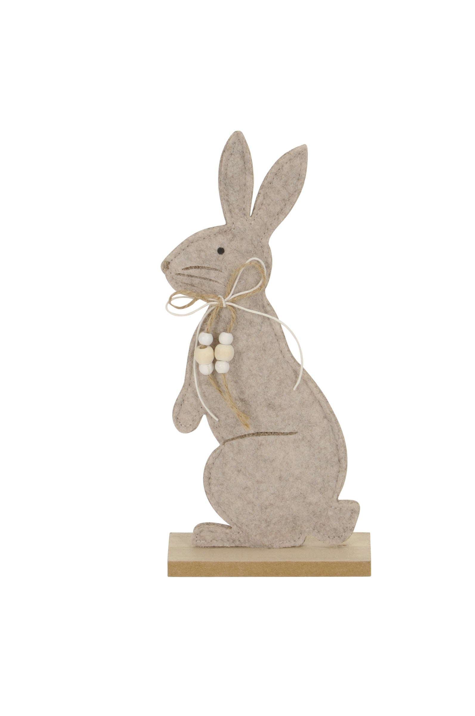 Hase auf Holzbase natur/braun Filz H24cm Ostern Osterhase