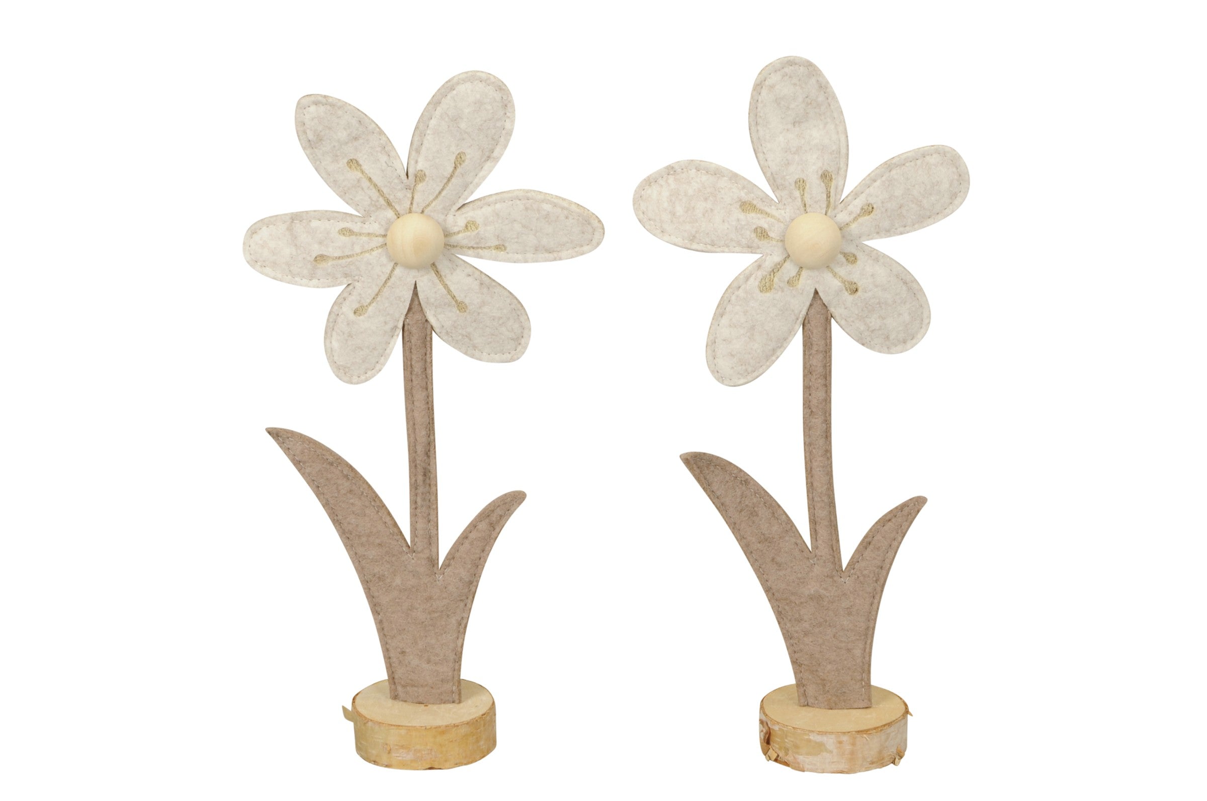 Blume natur auf Holzfuß 2sort. Fensterdeko H22+32cm 2Größen wählbar