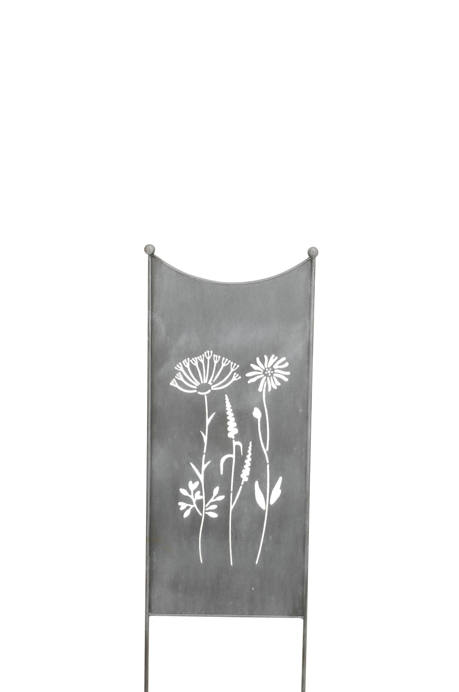 Stele Metall grau Sichtschutz "Wildblume" Windschutz in 2 Größen wählbar