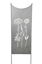 Stele Metall grau Sichtschutz "Wildblume" Windschutz in 2 Größen wählbar