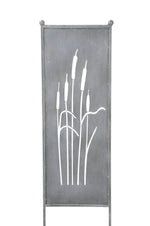 Lade das Bild in den Galerie-Viewer, Stele Metall grau Sichtschutz &quot;Schilfkolben&quot; Windschutz in 3 Größen wählbar
