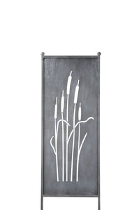 Stele Metall grau Sichtschutz "Schilfkolben" Windschutz in 3 Größen wählbar