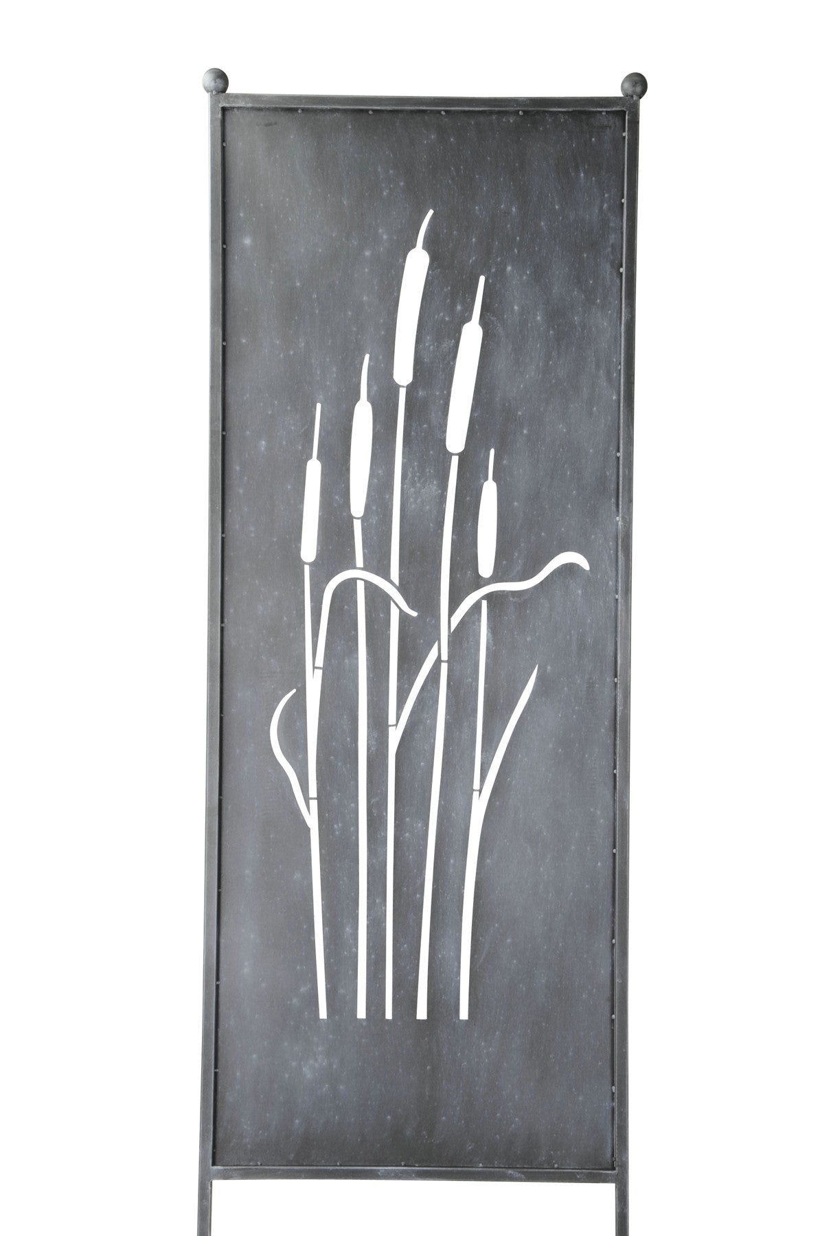 Stele Metall grau Sichtschutz "Schilfkolben" Windschutz in 3 Größen wählbar