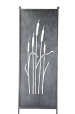 Lade das Bild in den Galerie-Viewer, Stele Metall grau Sichtschutz &quot;Schilfkolben&quot; Windschutz in 3 Größen wählbar
