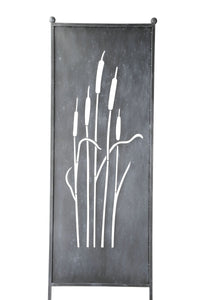 Stele Metall grau Sichtschutz "Schilfkolben" Windschutz in 3 Größen wählbar