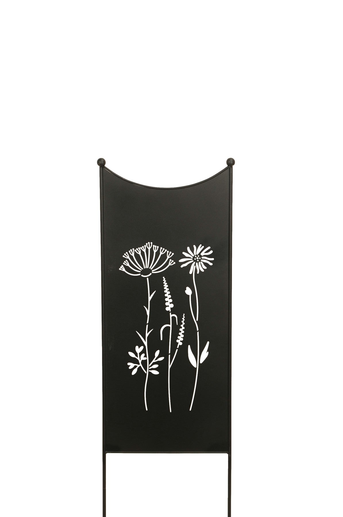 Stele Metall schwarz Sichtschutz "Wildblume" Windschutz in 2 Größen wählbar