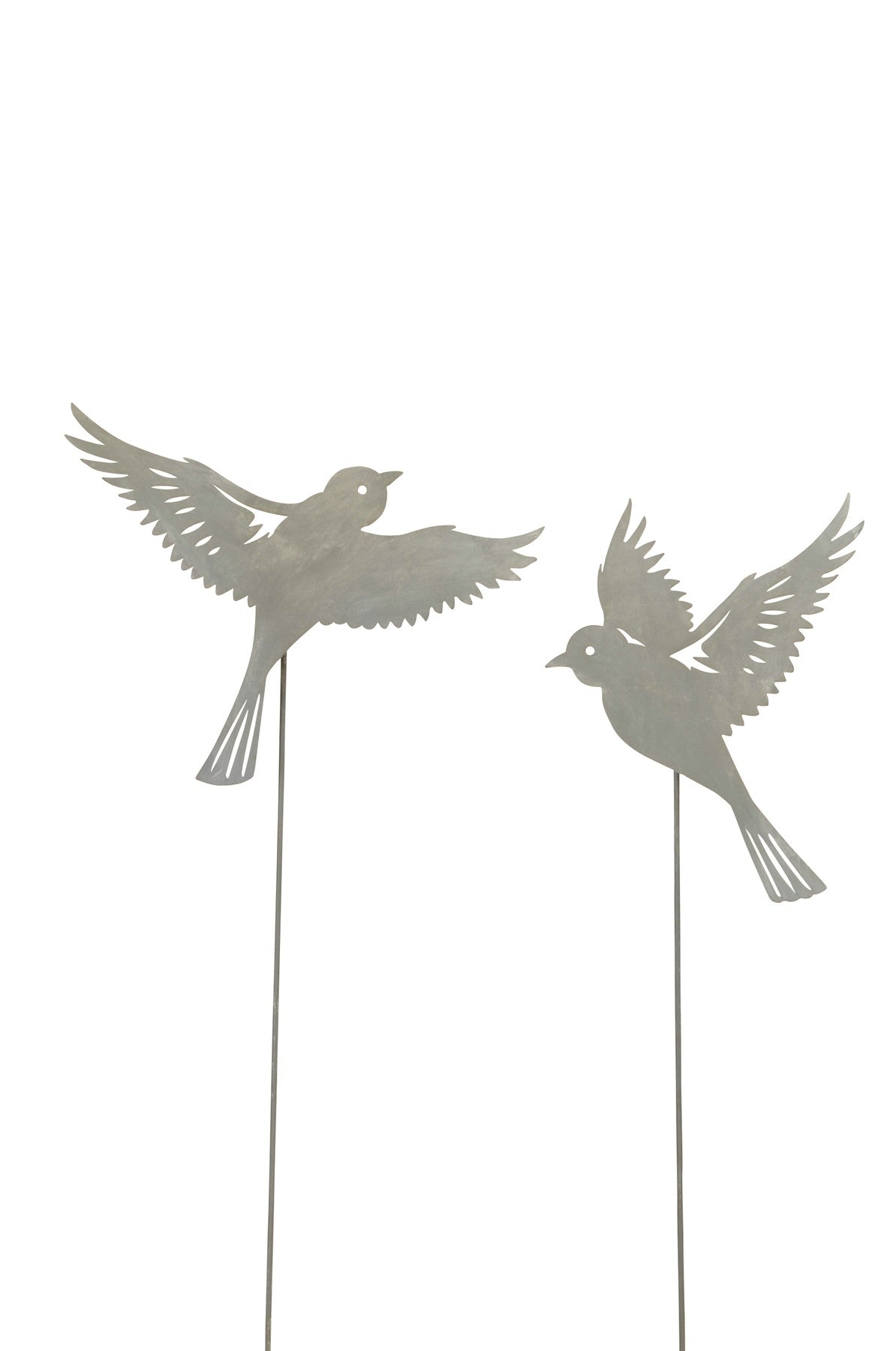 Stecker Vogel am Stab fliegend Metall 28xH109cm grau Gartenstecker 2 Motive wählbar
