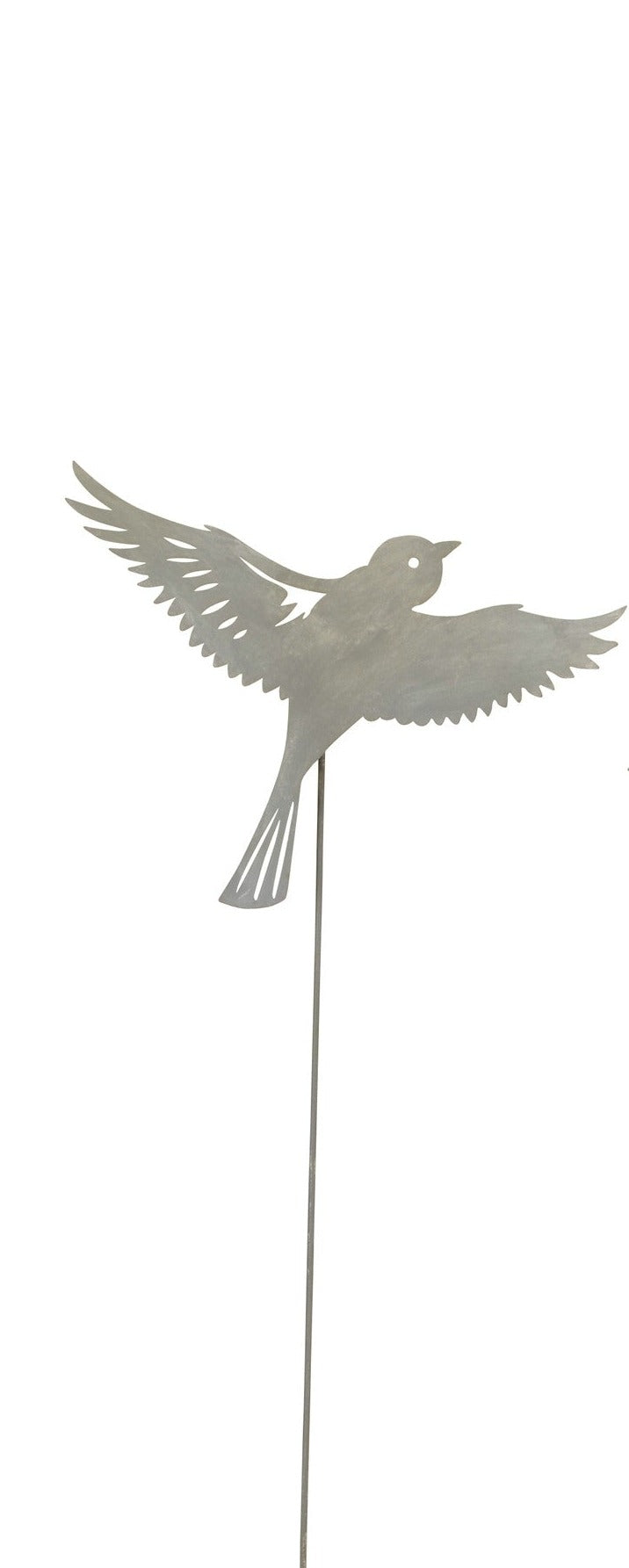 Stecker Vogel am Stab fliegend Metall 28xH109cm grau Gartenstecker 2 Motive wählbar