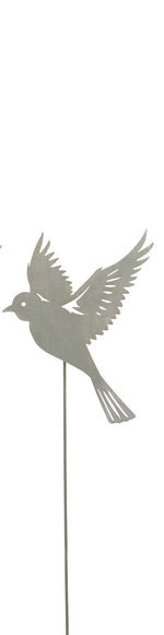 Lade das Bild in den Galerie-Viewer, Stecker Vogel am Stab fliegend Metall 28xH109cm grau Gartenstecker 2 Motive wählbar
