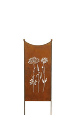 Lade das Bild in den Galerie-Viewer, Stele Metall Edelrost Sichtschutz &quot;Wildblume&quot; Windschutz in 2 Größen wählbar
