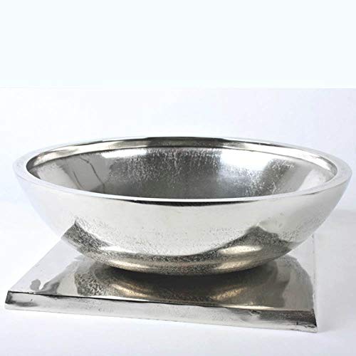 Schale Aluminium MOO auf Fuß silber Ø 40,5 cm