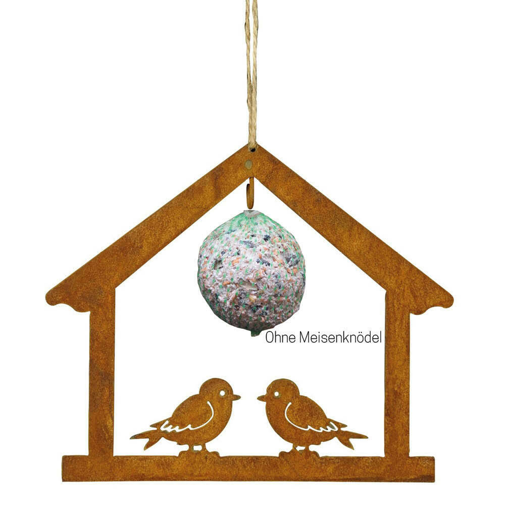 Futterhalter Vogelhaus Metall Meisenknödel rost H22 cm