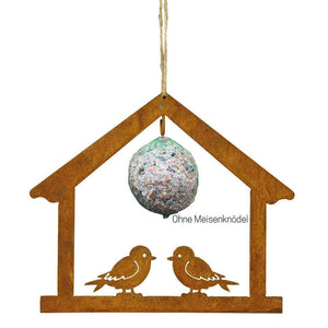 Futterhalter Vogelhaus Metall Meisenknödel rost H22 cm