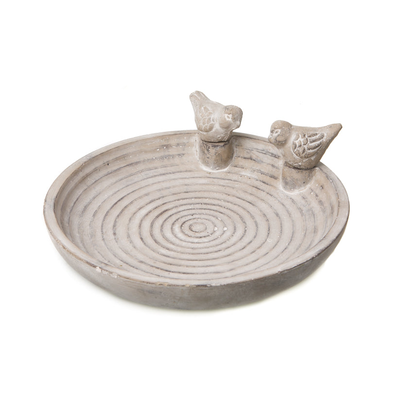 Vogelbad Vogel-Tränke Beton Ø24cm grau Bienen Futter-Stelle