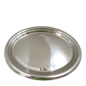 Tablett Metall oval 36x29cm silber glänzend