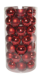Weihnachtskugeln Ø6cm 49 Stück rot combi Christbaumkugeln